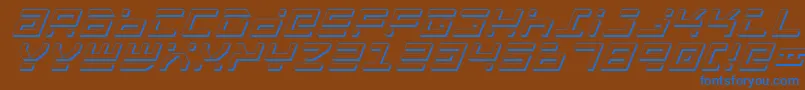 RocketTypeShadowItalic Font – Blue Fonts on Brown Background