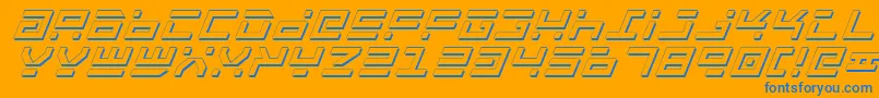 RocketTypeShadowItalic Font – Blue Fonts on Orange Background