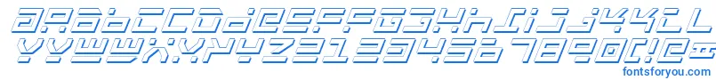 RocketTypeShadowItalic-Schriftart – Blaue Schriften