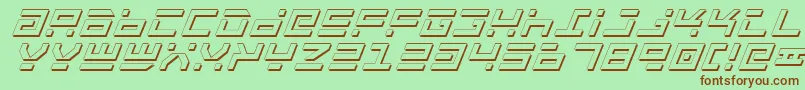 RocketTypeShadowItalic Font – Brown Fonts on Green Background