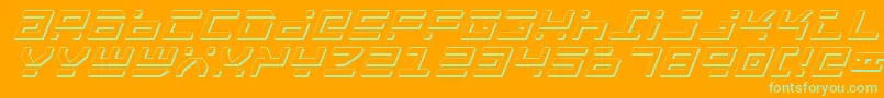 RocketTypeShadowItalic Font – Green Fonts on Orange Background