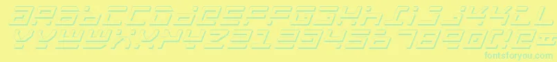 Police RocketTypeShadowItalic – polices vertes sur fond jaune