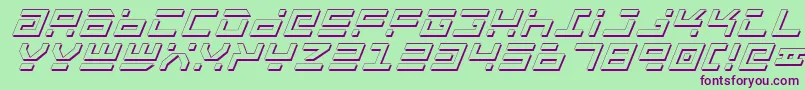 RocketTypeShadowItalic Font – Purple Fonts on Green Background