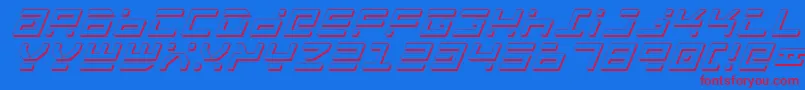 RocketTypeShadowItalic Font – Red Fonts on Blue Background