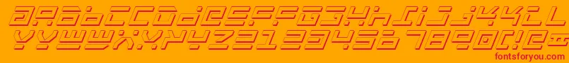 fuente RocketTypeShadowItalic – Fuentes Rojas Sobre Fondo Naranja