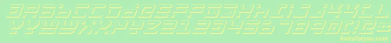 RocketTypeShadowItalic Font – Yellow Fonts on Green Background