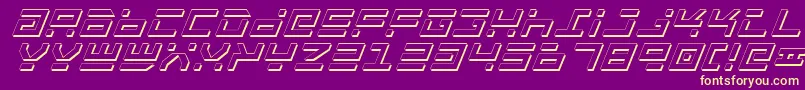 RocketTypeShadowItalic Font – Yellow Fonts on Purple Background
