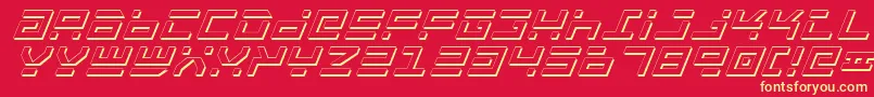 RocketTypeShadowItalic Font – Yellow Fonts on Red Background