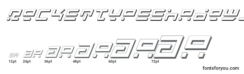 Размеры шрифта RocketTypeShadowItalic