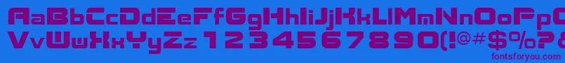 AksentNormal-Schriftart – Violette Schriften auf blauem Hintergrund