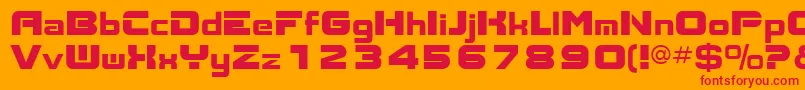 フォントAksentNormal – オレンジの背景に赤い文字