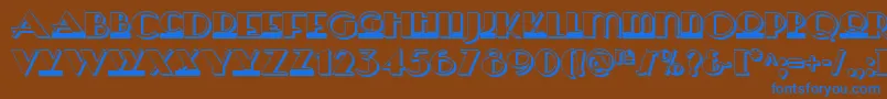 Herald Square Two Nf-Schriftart – Blaue Schriften auf braunem Hintergrund