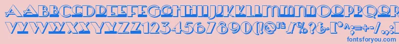 フォントHerald Square Two Nf – ピンクの背景に青い文字