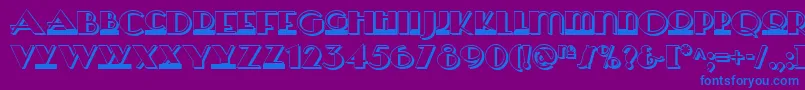 Herald Square Two Nf-Schriftart – Blaue Schriften auf violettem Hintergrund