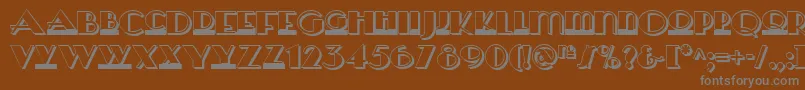 フォントHerald Square Two Nf – 茶色の背景に灰色の文字