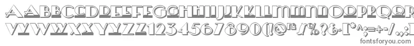 フォントHerald Square Two Nf – 白い背景に灰色の文字