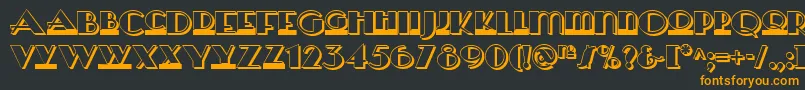 フォントHerald Square Two Nf – 黒い背景にオレンジの文字