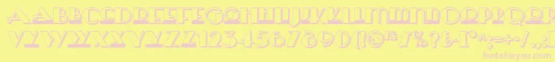 Herald Square Two Nf-Schriftart – Rosa Schriften auf gelbem Hintergrund