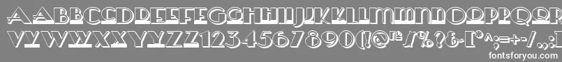 フォントHerald Square Two Nf – 灰色の背景に白い文字