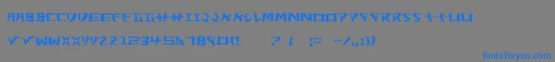 フォントYor – 灰色の背景に青い文字