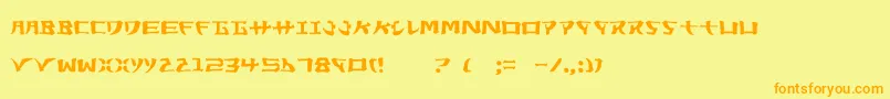 フォントYor – オレンジの文字が黄色の背景にあります。