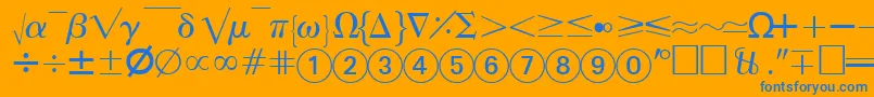 AbacusfoursskRegular Font – Blue Fonts on Orange Background