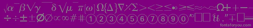 フォントAbacusfoursskRegular – 紫の背景に灰色の文字