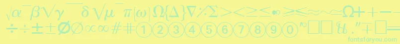 AbacusfoursskRegular Font – Green Fonts on Yellow Background