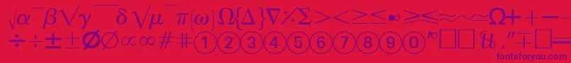 AbacusfoursskRegular Font – Purple Fonts on Red Background