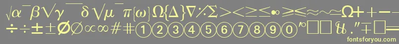AbacusfoursskRegular-Schriftart – Gelbe Schriften auf grauem Hintergrund