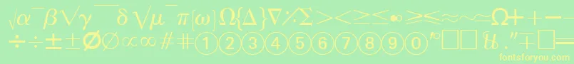 AbacusfoursskRegular Font – Yellow Fonts on Green Background