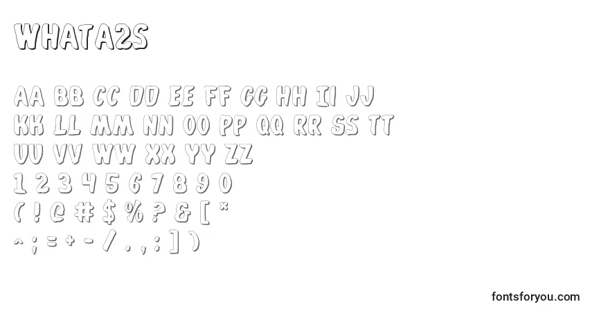 Schriftart Whata2s – Alphabet, Zahlen, spezielle Symbole