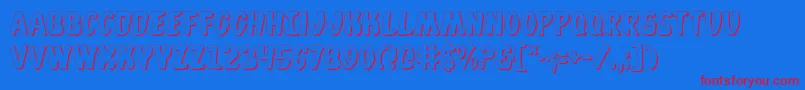Whata2s-Schriftart – Rote Schriften auf blauem Hintergrund