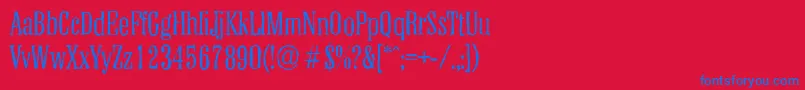 ColonelantiqueLightRegular-fontti – siniset fontit punaisella taustalla