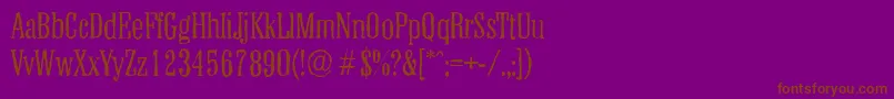 Шрифт ColonelantiqueLightRegular – коричневые шрифты на фиолетовом фоне