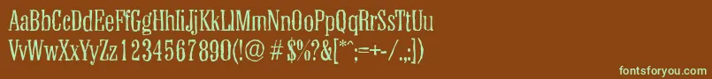 ColonelantiqueLightRegular Font – Green Fonts on Brown Background