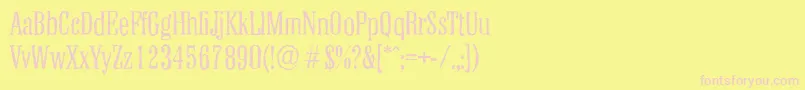 Шрифт ColonelantiqueLightRegular – розовые шрифты на жёлтом фоне