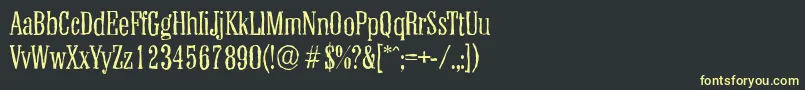 ColonelantiqueLightRegular Font – Yellow Fonts on Black Background