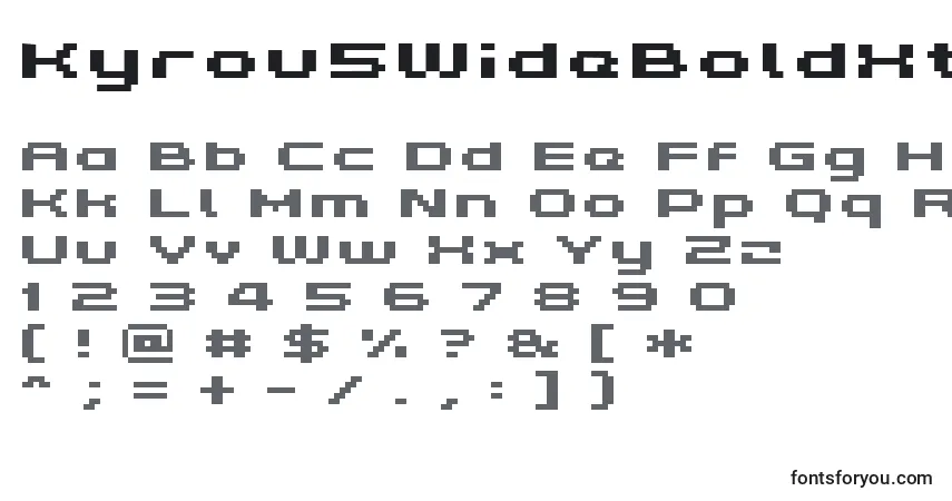 Czcionka Kyrou5WideBoldXtnd – alfabet, cyfry, specjalne znaki