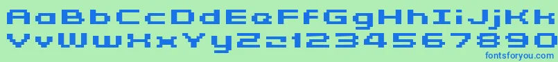 フォントKyrou5WideBoldXtnd – 青い文字は緑の背景です。