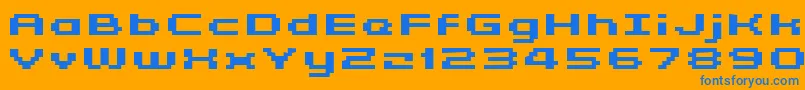 フォントKyrou5WideBoldXtnd – オレンジの背景に青い文字