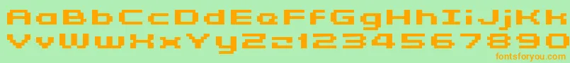 Kyrou5WideBoldXtnd Font – Orange Fonts on Green Background