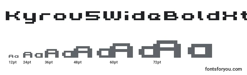 Размеры шрифта Kyrou5WideBoldXtnd