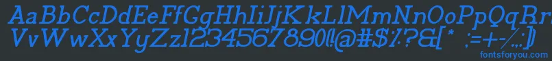 PelidaItalic-Schriftart – Blaue Schriften auf schwarzem Hintergrund