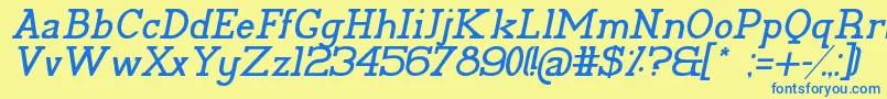 PelidaItalic Font – Blue Fonts on Yellow Background