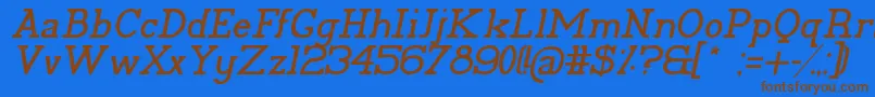 PelidaItalic Font – Brown Fonts on Blue Background