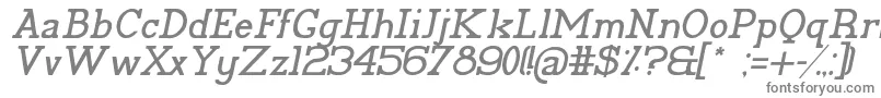 PelidaItalic-fontti – harmaat kirjasimet valkoisella taustalla