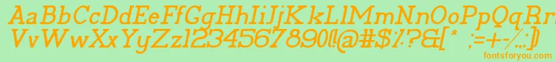 PelidaItalic Font – Orange Fonts on Green Background