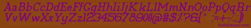 PelidaItalic Font – Purple Fonts on Brown Background