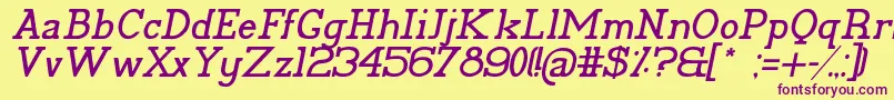 PelidaItalic Font – Purple Fonts on Yellow Background